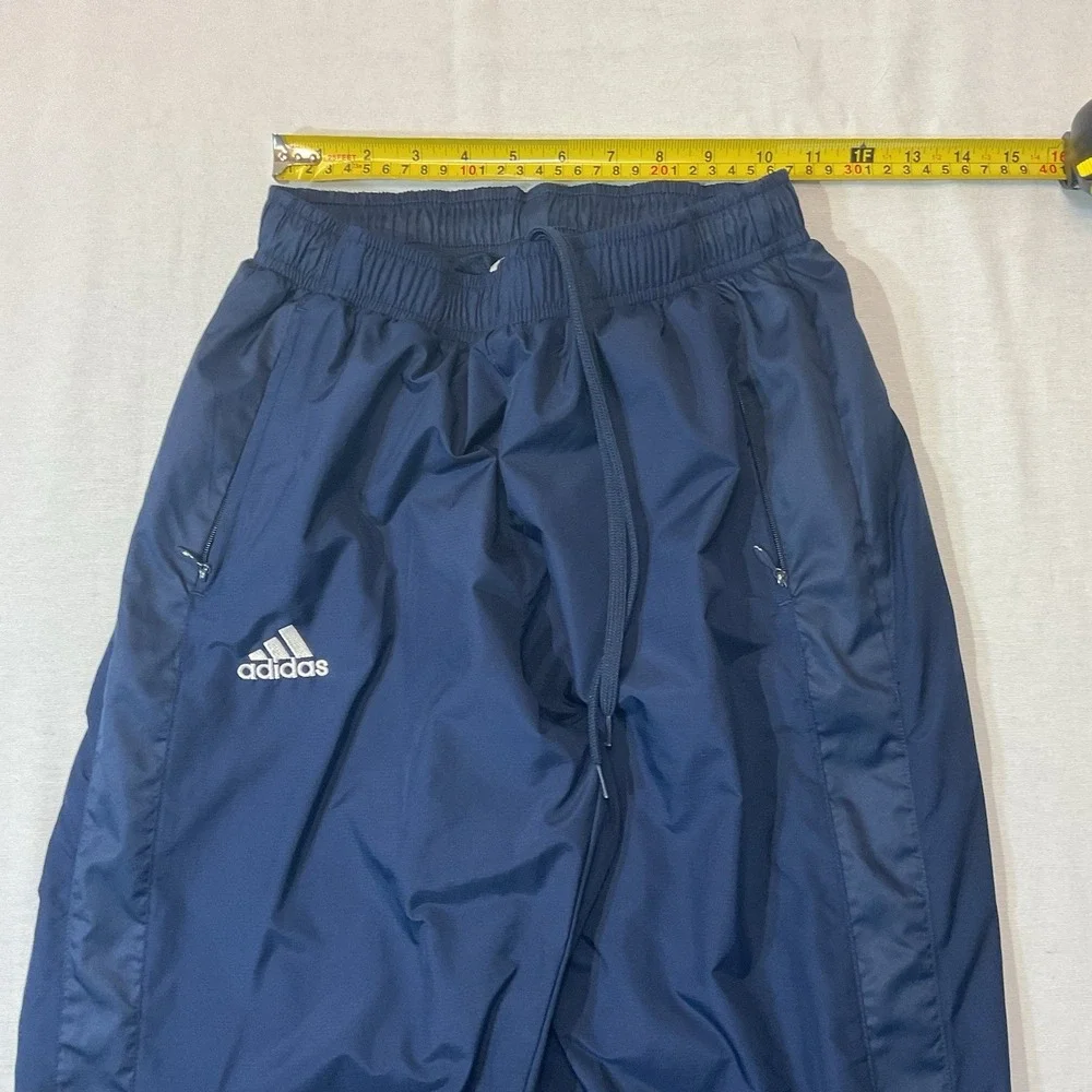 Adidas Navy Vintage Track Pants Y2K Era w/White and Gray Stripe Size L
